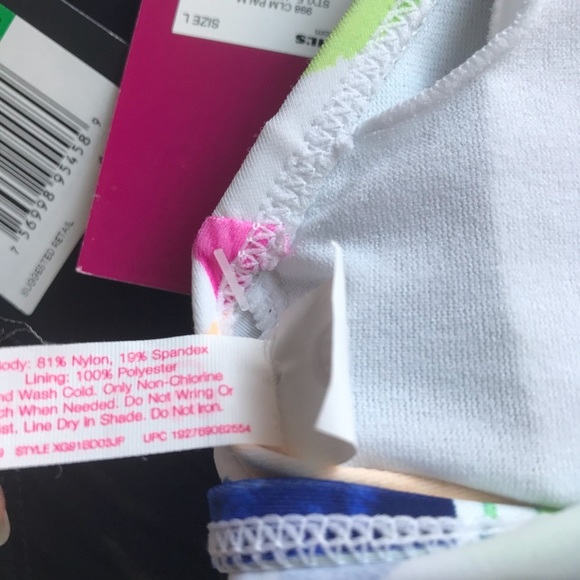 NWT SO Juniors Colorful Palm Print Bikini Top - Picture 6 of 6